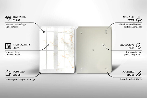 Steklena podloga za rezanje Eleganten marmorni kamen