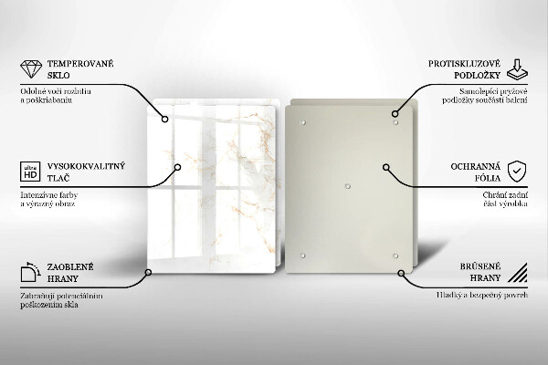 Steklena podloga za rezanje Eleganten marmorni kamen
