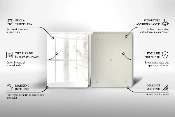 Steklena podloga za rezanje Eleganten marmorni kamen
