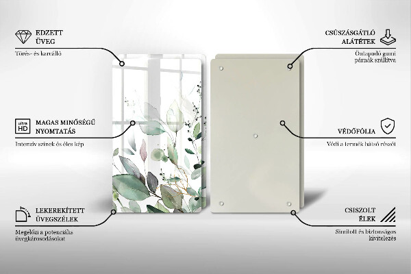 Steklena podloga za rezanje Akvarelne rastline