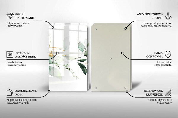 Steklena podloga za rezanje Akvarelni listi