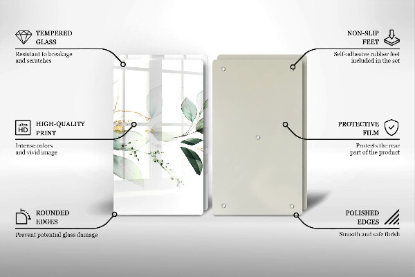 Steklena podloga za rezanje Akvarelni listi