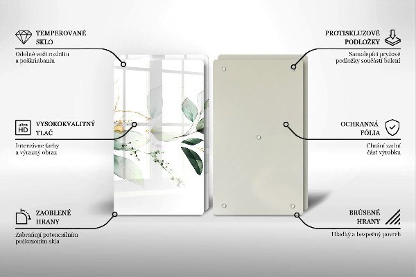 Steklena podloga za rezanje Akvarelni listi