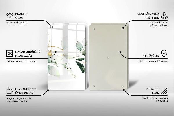 Steklena podloga za rezanje Akvarelni listi