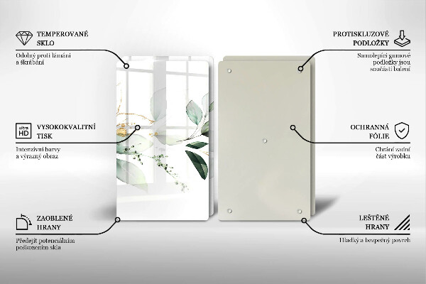 Steklena podloga za rezanje Akvarelni listi