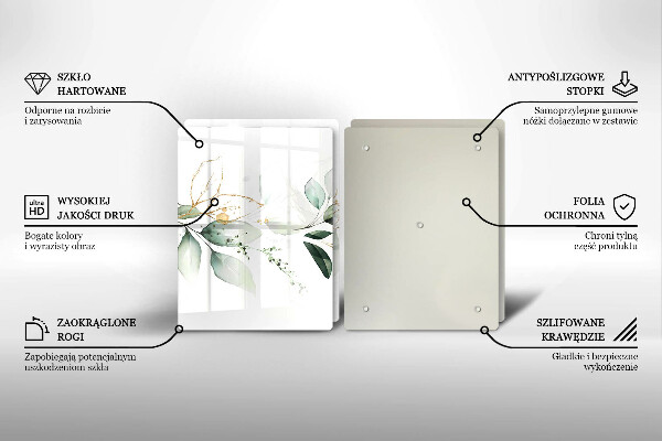 Steklena podloga za rezanje Akvarelni listi