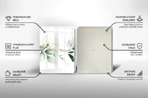 Steklena podloga za rezanje Akvarelni listi