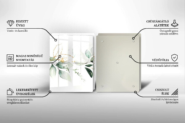 Steklena podloga za rezanje Akvarelni listi