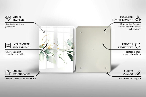 Steklena podloga za rezanje Akvarelni listi