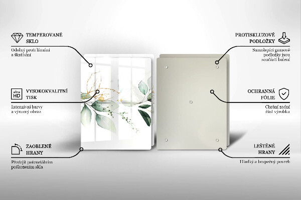 Steklena podloga za rezanje Akvarelni listi