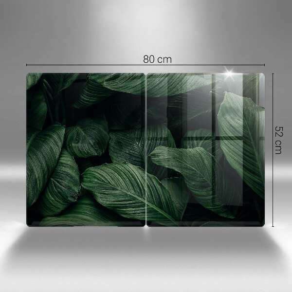 Steklena podloga za rezanje Temni listi