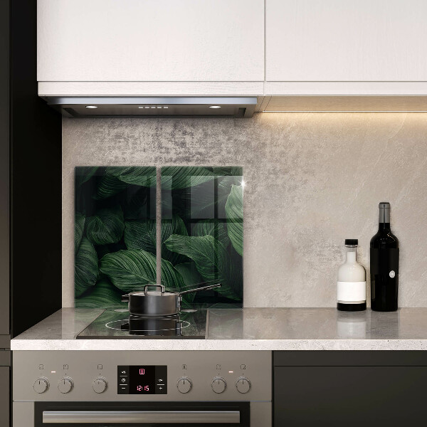 Steklena podloga za rezanje Temni listi