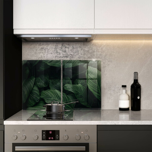 Steklena podloga za rezanje Temni listi