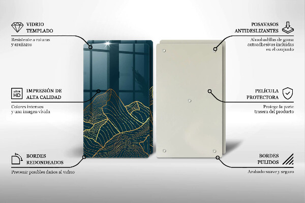 Steklena podloga za rezanje Abstraktne gore