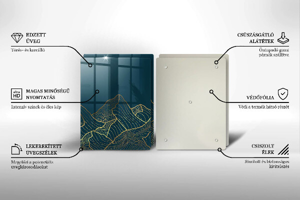 Steklena podloga za rezanje Abstraktne gore