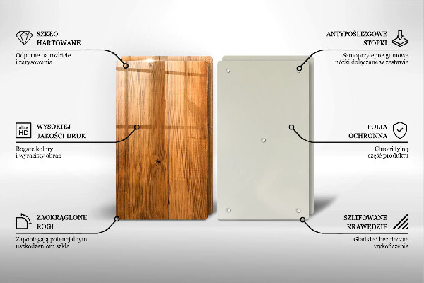 Steklena podloga za rezanje Lesene deske