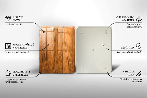 Steklena podloga za rezanje Lesene deske