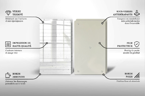 Steklena podloga za rezanje Moderne svetle table