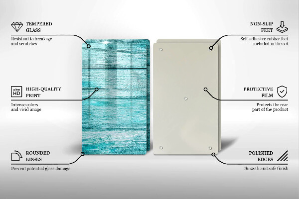 Steklena podloga za rezanje Vintage lesene deske