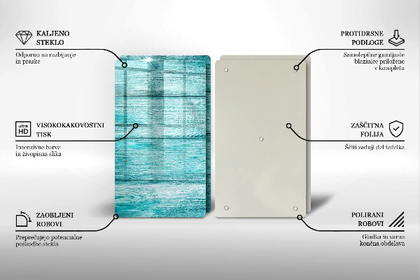 Steklena podloga za rezanje Vintage lesene deske