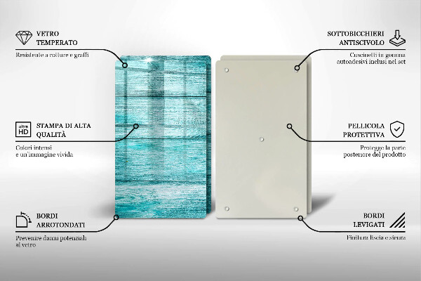 Steklena podloga za rezanje Vintage lesene deske