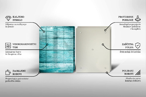 Steklena podloga za rezanje Vintage lesene deske