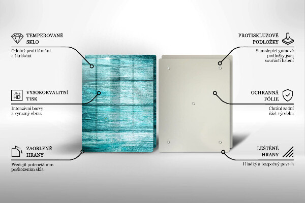 Steklena podloga za rezanje Vintage lesene deske