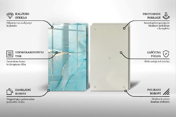 Steklena podloga za rezanje Abstrakcija kamna