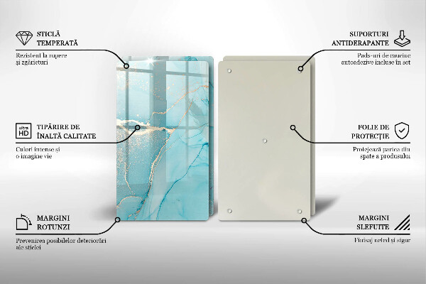 Steklena podloga za rezanje Abstrakcija kamna