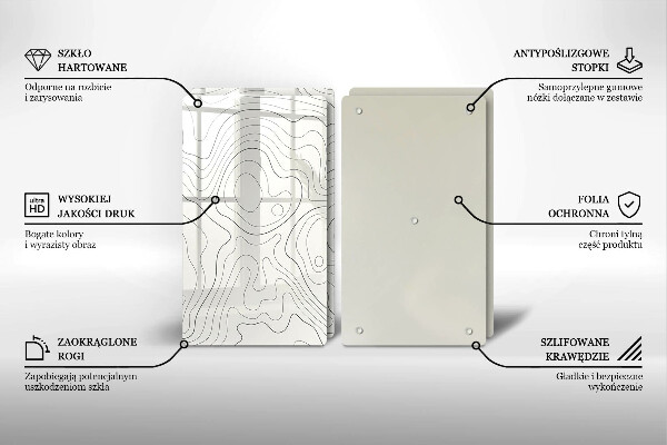Steklena podloga za rezanje Line art design