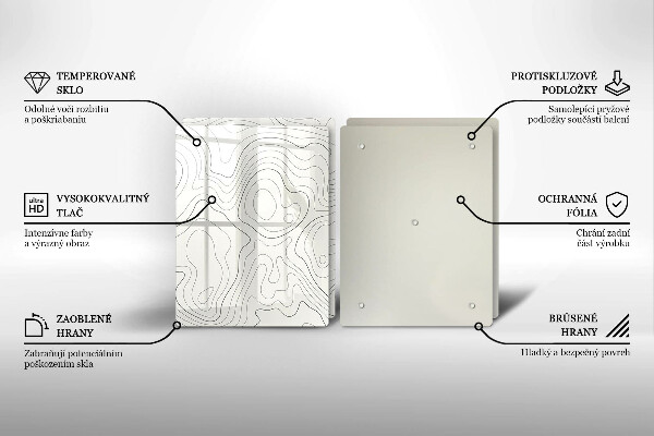 Steklena podloga za rezanje Line art design