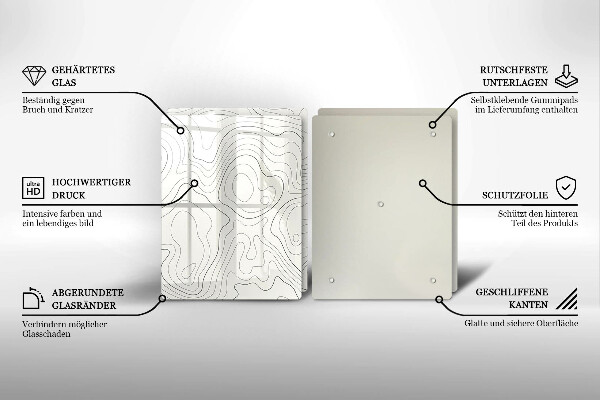 Steklena podloga za rezanje Line art design