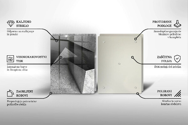 Steklena podloga za rezanje Konkretna abstrakcija