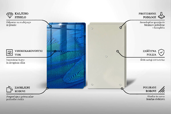 Steklena podloga za rezanje Ptičje perje