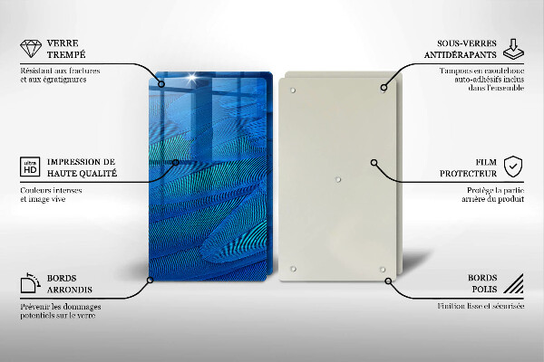 Steklena podloga za rezanje Ptičje perje