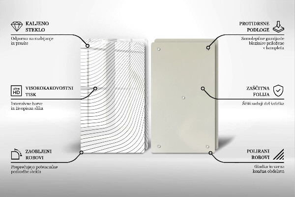 Steklena podloga za rezanje Vzorec modernih linij