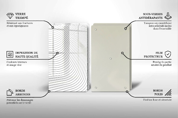 Steklena podloga za rezanje Vzorec modernih linij