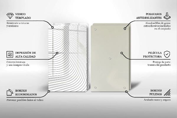 Steklena podloga za rezanje Vzorec modernih linij