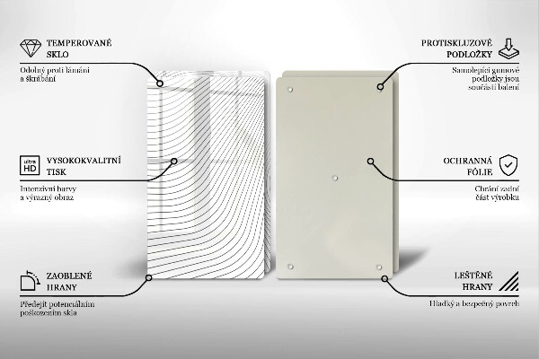 Steklena podloga za rezanje Vzorec modernih linij