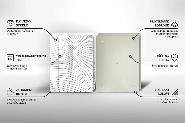 Steklena podloga za rezanje Vzorec modernih linij