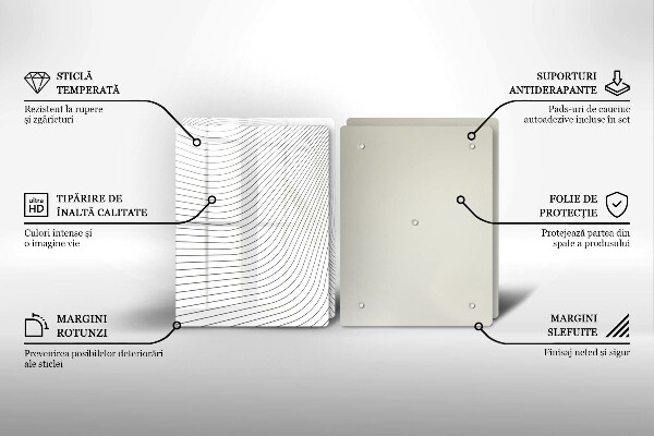 Steklena podloga za rezanje Vzorec modernih linij
