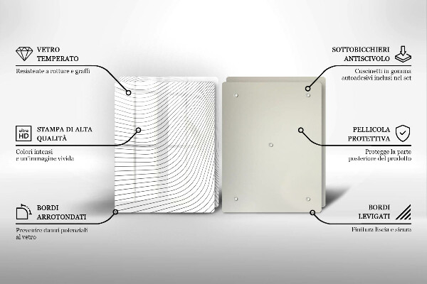 Steklena podloga za rezanje Vzorec modernih linij