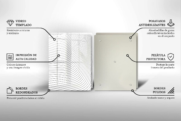 Steklena podloga za rezanje Vzorec modernih linij