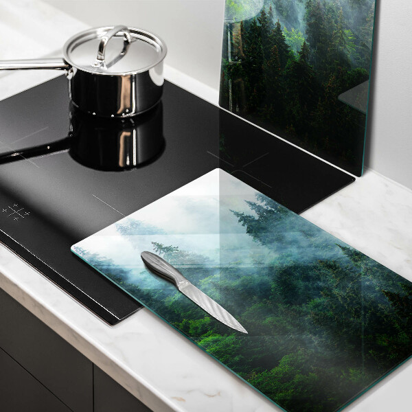 Steklena podloga za rezanje Gozd v megli