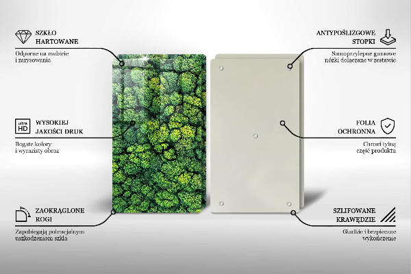 Steklena podloga za rezanje Naravna rastlina mah