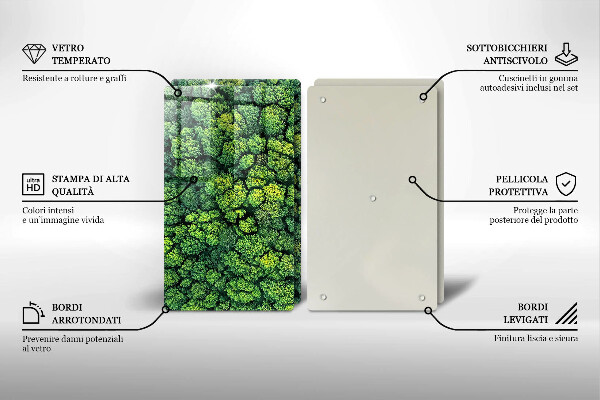 Steklena podloga za rezanje Naravna rastlina mah