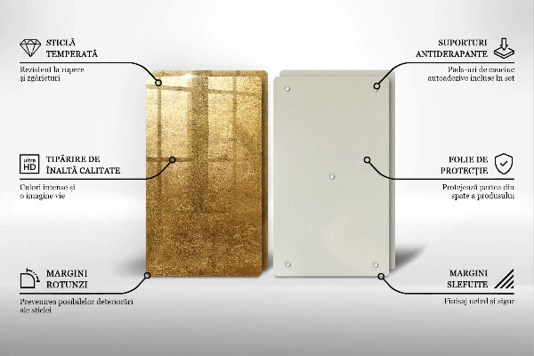 Steklena podloga za rezanje Zlata tekstura ozadja