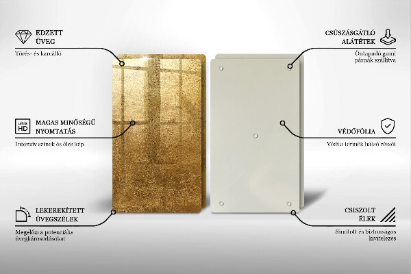 Steklena podloga za rezanje Zlata tekstura ozadja