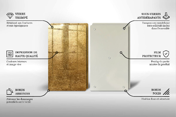 Steklena podloga za rezanje Zlata tekstura ozadja