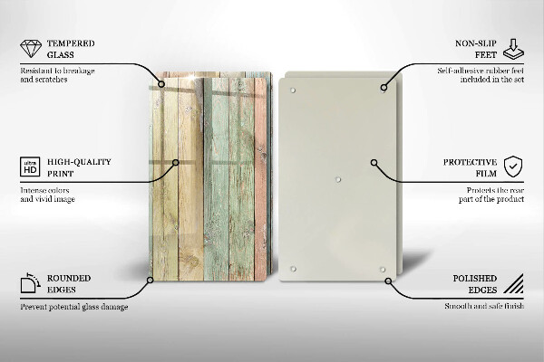 Steklena podloga za rezanje Pisane vintage table